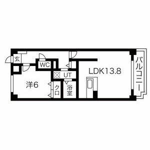 ラシュラント トロワ(1LDK/3階)の間取り写真