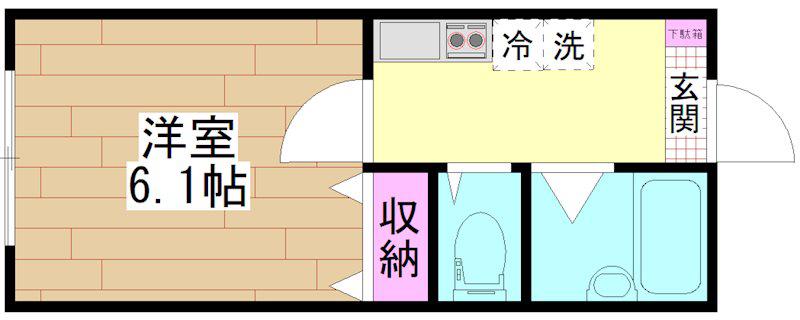 G.FLAPII(1K/2階)の間取り写真