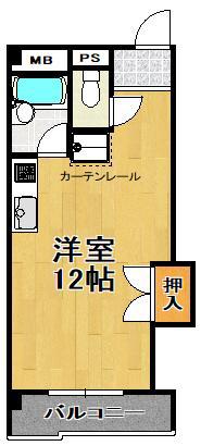 ヴァンコート三軒家東(ワンルーム/2階)の間取り写真