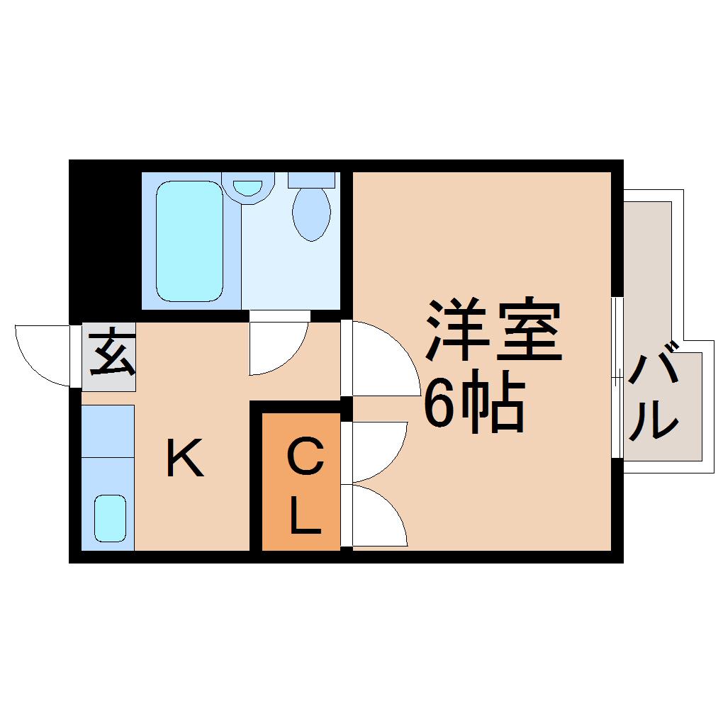 原の町マンション(1K/5階)の間取り写真
