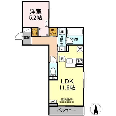 サニーハイツ コバリ(1LDK/1階)の間取り写真