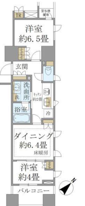 BRILLIA銀座ID(2DK/10階)の間取り写真