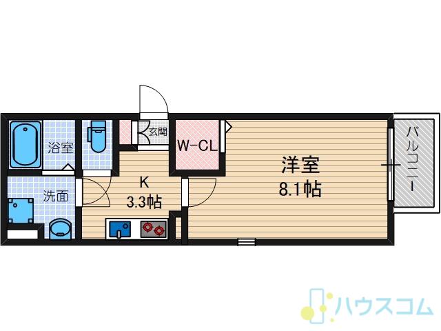 シューンハイム正雀(1K/1階)の間取り写真