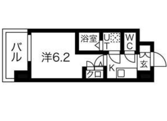 エスリードレジデンス大阪難波(1K/12階)の間取り写真