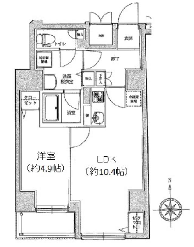 アイル秋葉原ノース弐番館(1LDK/7階)の間取り写真