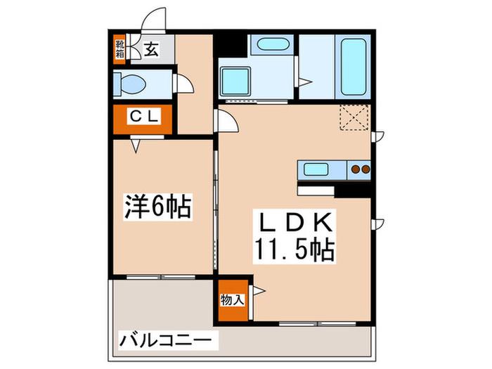 ヴィラ ホースシュー(1LDK/3階)の間取り写真