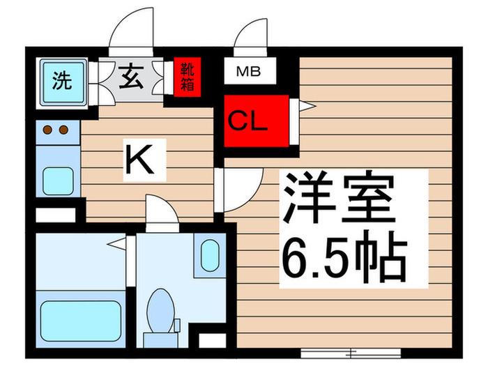 ラクラス南行徳(1K/4階)の間取り写真