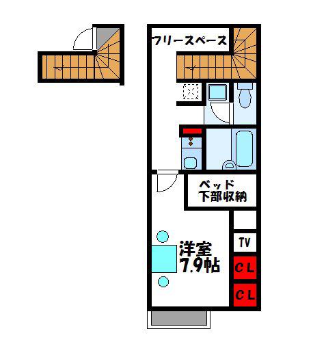 レオパレスパストラルウィンド(1K/2階)の間取り写真