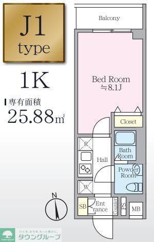アイルプレミアム押上イースト(1K/3階)の間取り写真