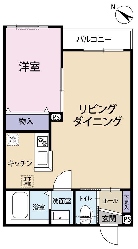 京急本線 北品川駅 徒歩3分 3階建 築17年(1LDK/1階)の間取り写真