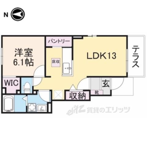 プリマヴェーラ(1LDK/1階)の間取り写真