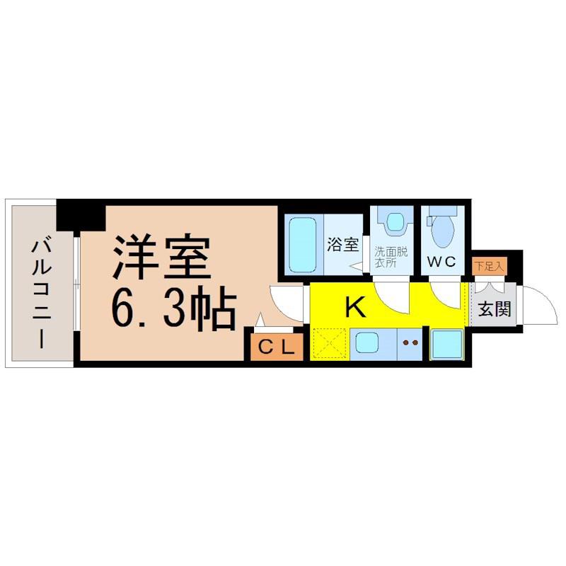 プレサンス太閤通ファシール(1K/4階)の間取り写真