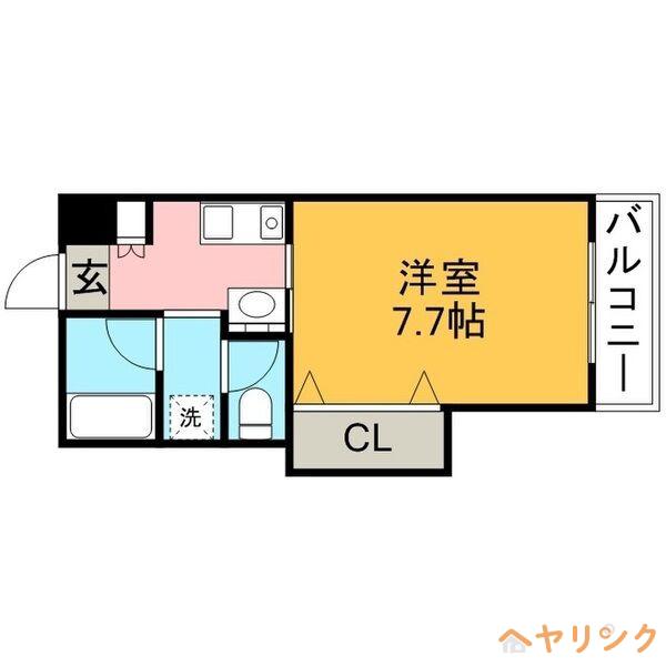 ユウワビル(1K/3階)の間取り写真