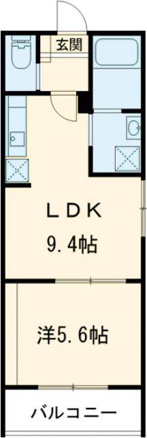 LIEN五日市駅前(1LDK/1階)の間取り写真