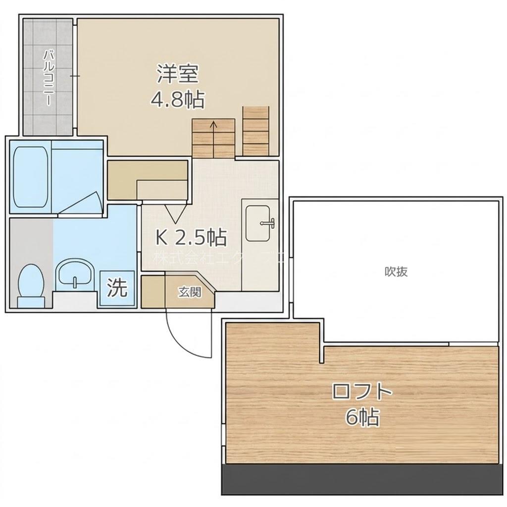 REVE住之江(1K/1階)の間取り写真