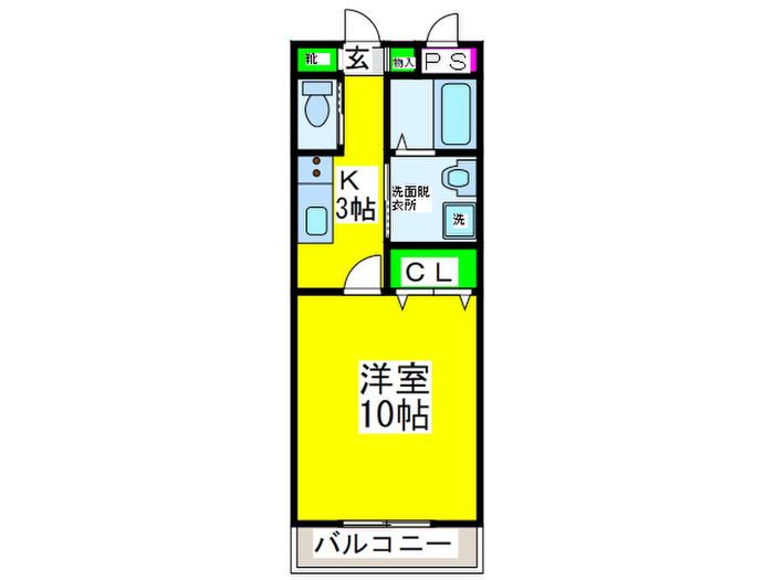 ルフランソレイユ(1K/3階)の間取り写真