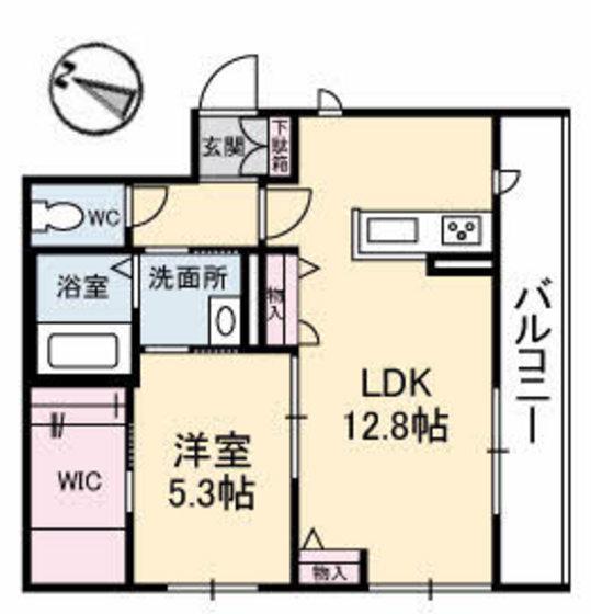 シャーメゾンRAY(1LDK/2階)の間取り写真