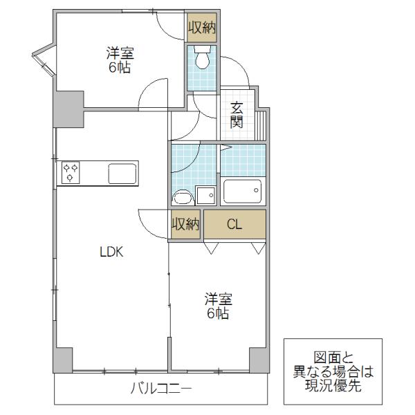 ルマタン・ドール(2LDK/1階)の間取り写真