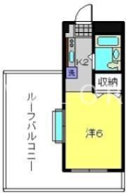 南台ホワイトハイツ(ワンルーム/3階)の間取り写真