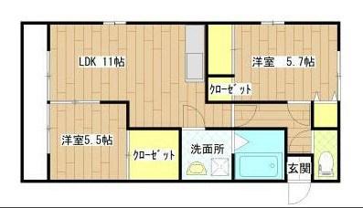シャコンヌ(2LDK/1階)の間取り写真