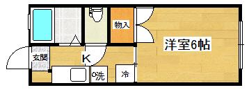 石名坂ハイツ(1K/1階)の間取り写真