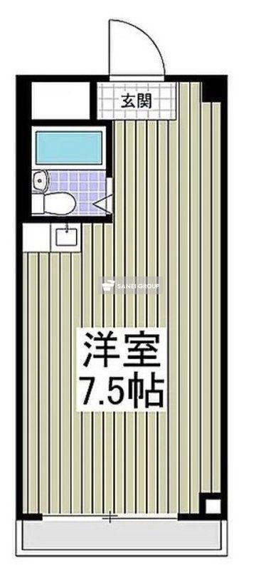 ラベ梅園(ワンルーム/2階)の間取り写真