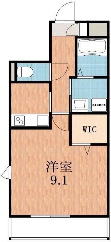 フォンティーヌ文の里(1K/2階)の間取り写真