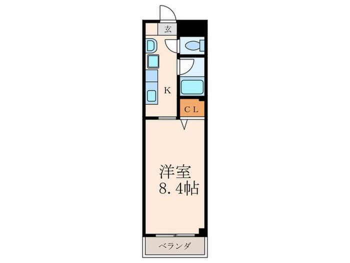 ロジュマン大浦(1K/3階)の間取り写真