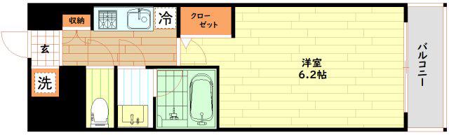スプランディッド難波(1K/10階)の間取り写真
