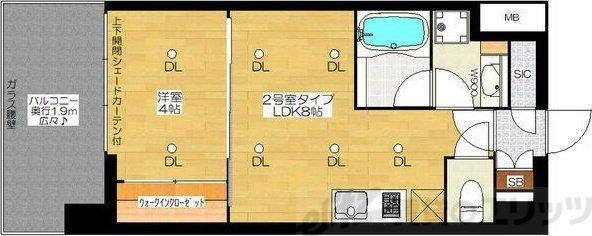 ブエナビスタ梅田ノース(1LDK/3階)の間取り写真