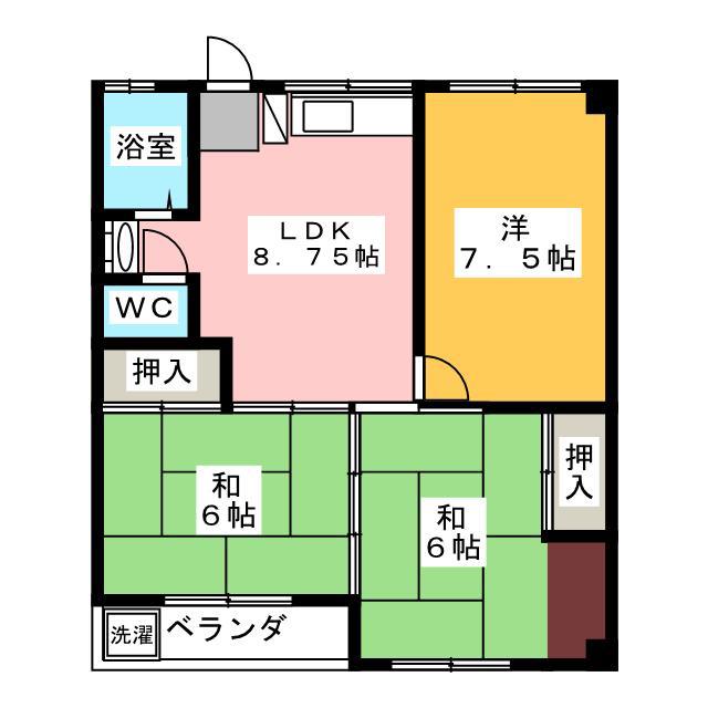 メゾン元横(3LDK/3階)の間取り写真