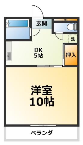 ロイヤルコート森(1DK/3階)の間取り写真