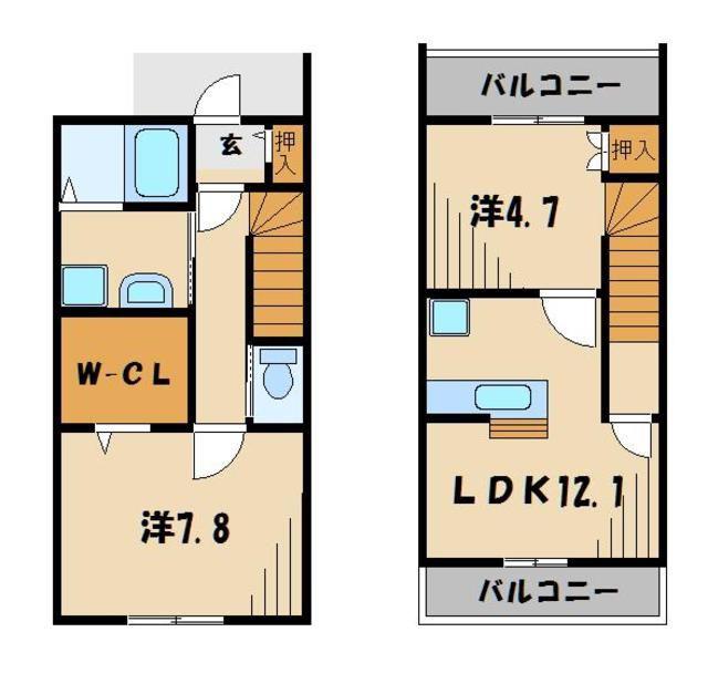 エピナールイースト(2LDK/1階)の間取り写真