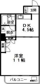 マンションステ-プル六供(1DK/2階)の間取り写真