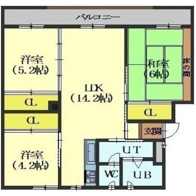ポチタマたによし(3LDK/3階)の間取り写真
