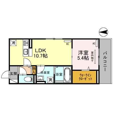 アトラエンテ御崎公園(1LDK/3階)の間取り写真