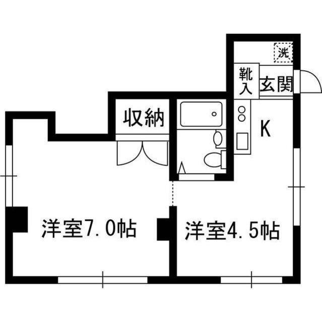 沼倉ビル(1DK/3階)の間取り写真