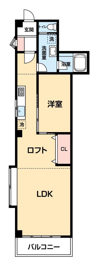 アソシア菅原(1LDK/2階)の間取り写真