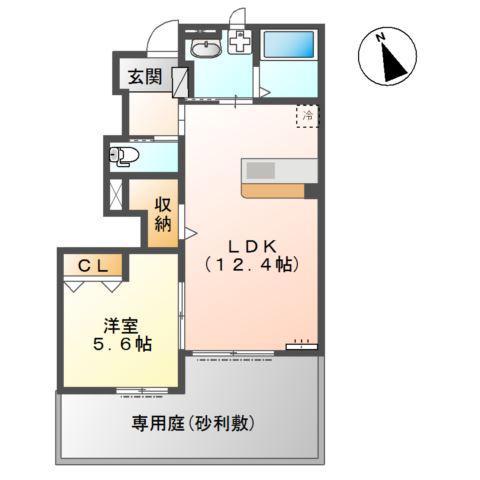 グリーンヒルズKATO(1LDK/1階)の間取り写真