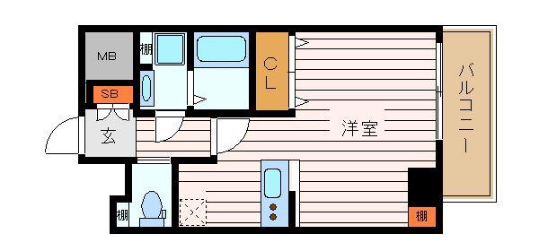 LE MAGNOLIA住吉(ワンルーム/6階)の間取り写真