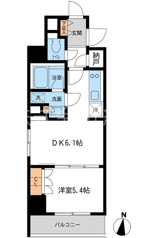 レジデンス両国駅前(1DK/8階)の間取り写真