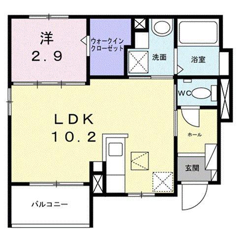 さくらガーデン(1LDK/1階)の間取り写真