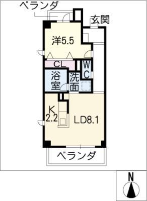 ウィンドウズ8(1LDK/2階)の間取り写真