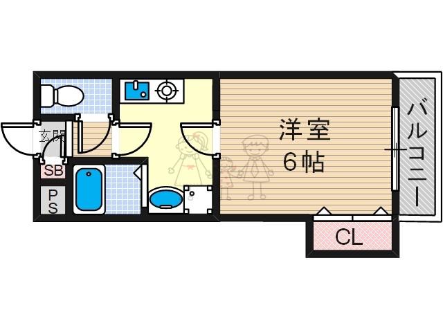 NOVUM ROSA(1K/5階)の間取り写真