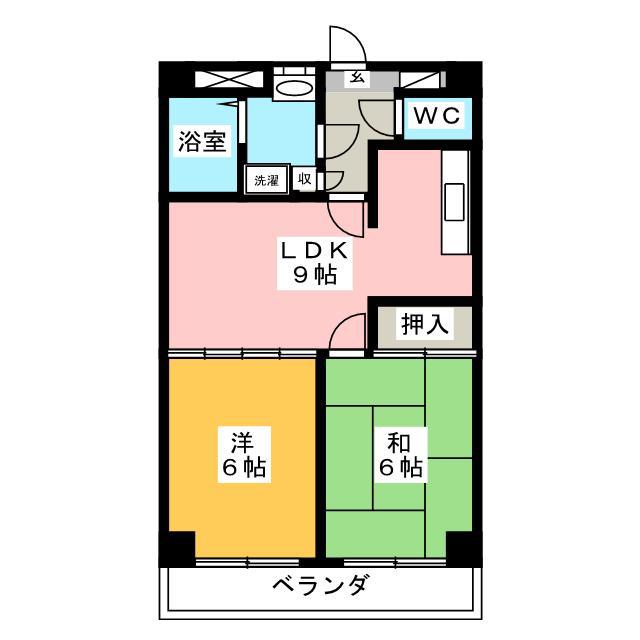 シャトード・ピエール(2LDK/5階)の間取り写真