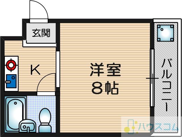 ビスタ千里丘Ⅲ(1K/3階)の間取り写真
