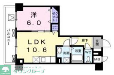 菊水レジデンス綱島I(1LDK/6階)の間取り写真