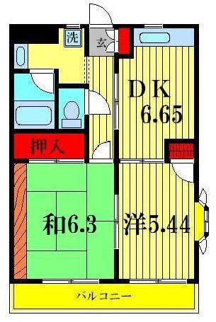 センチュリーハイツ(2DK/2階)の間取り写真