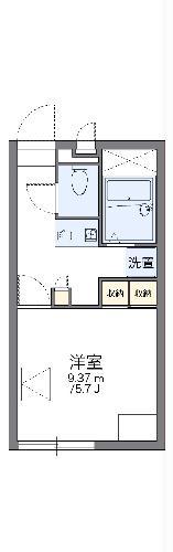 レオパレスMSフレーズ伍番館(1K/1階)の間取り写真