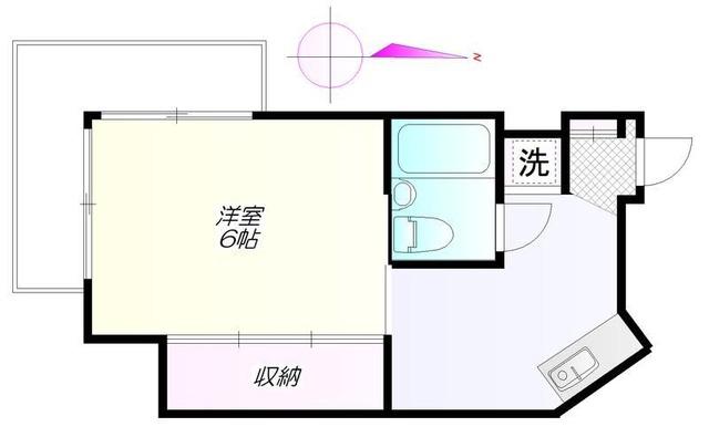 緑が丘ハイツ(1K/3階)の間取り写真